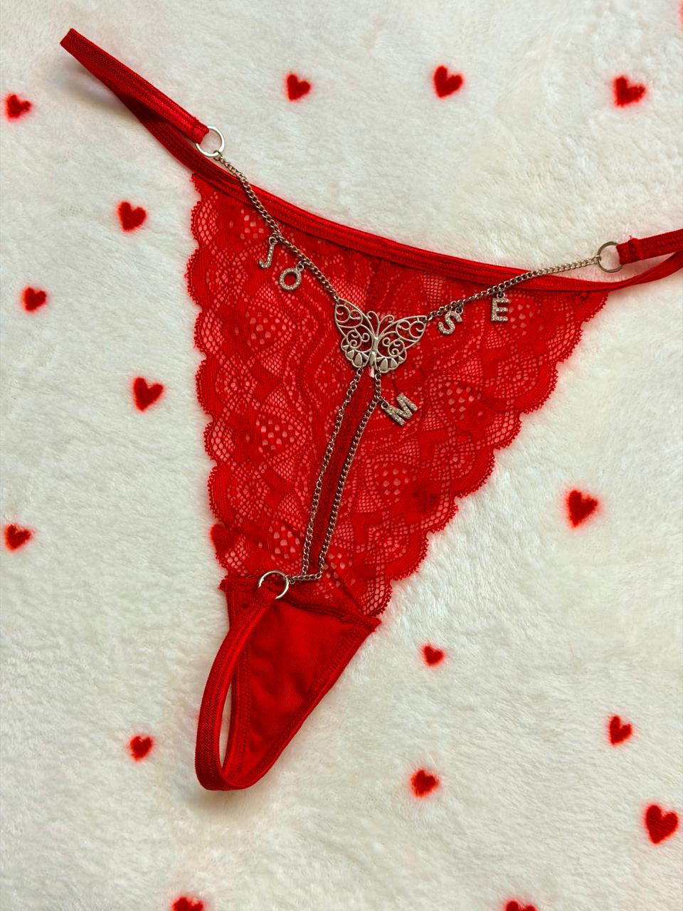 Tanga personalizada roja